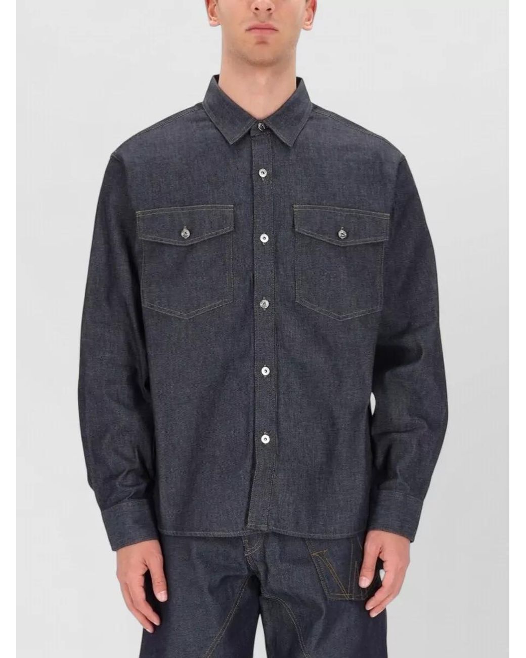 J.W. Anderson Black Denim Oversized Shirt for men