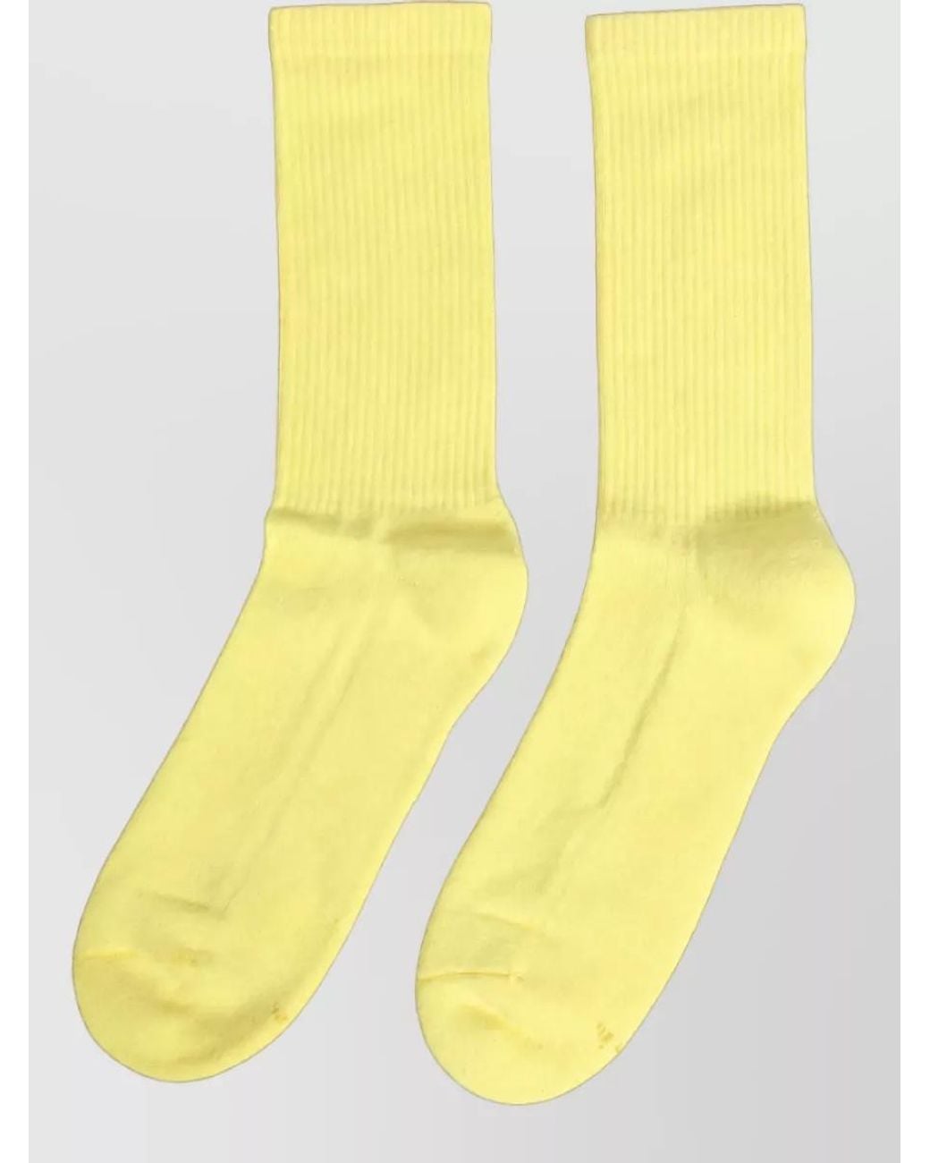 Dolce & Gabbana Yellow Cotton Ribbed Mid-Calf Socks