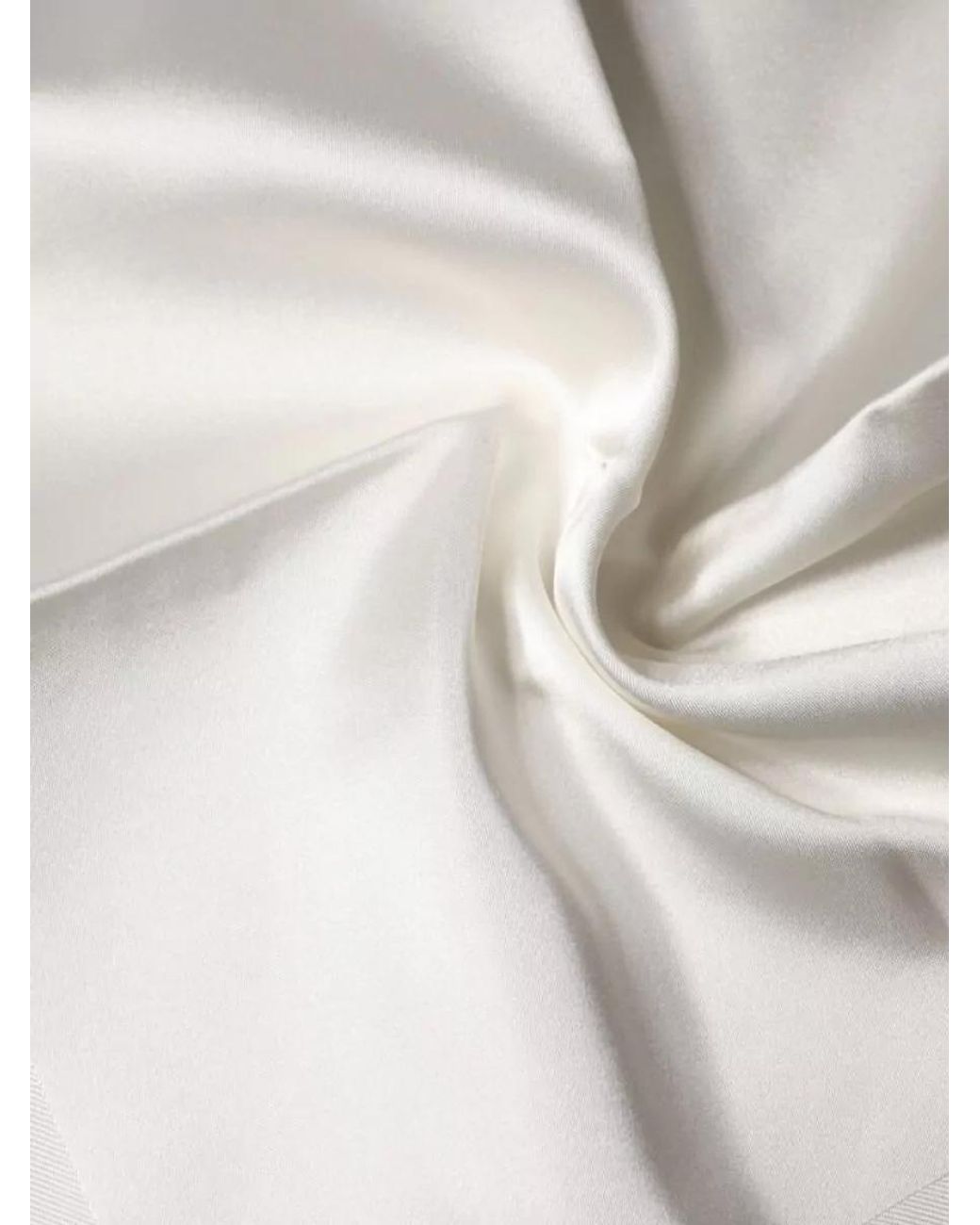 Dolce & Gabbana White Silk Logo Square Scarf