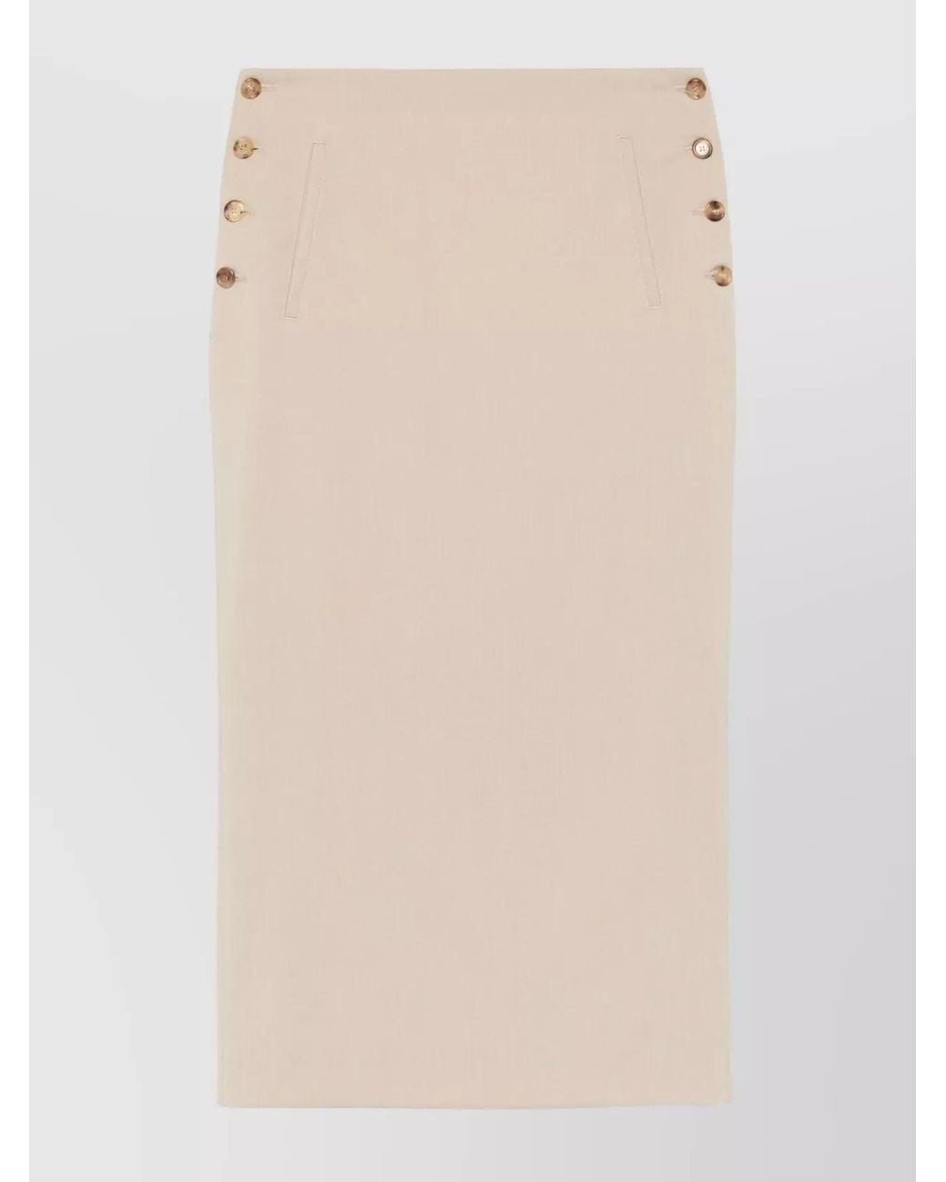 Moschino Natural Wool High-Rise Knee-Length Skirt