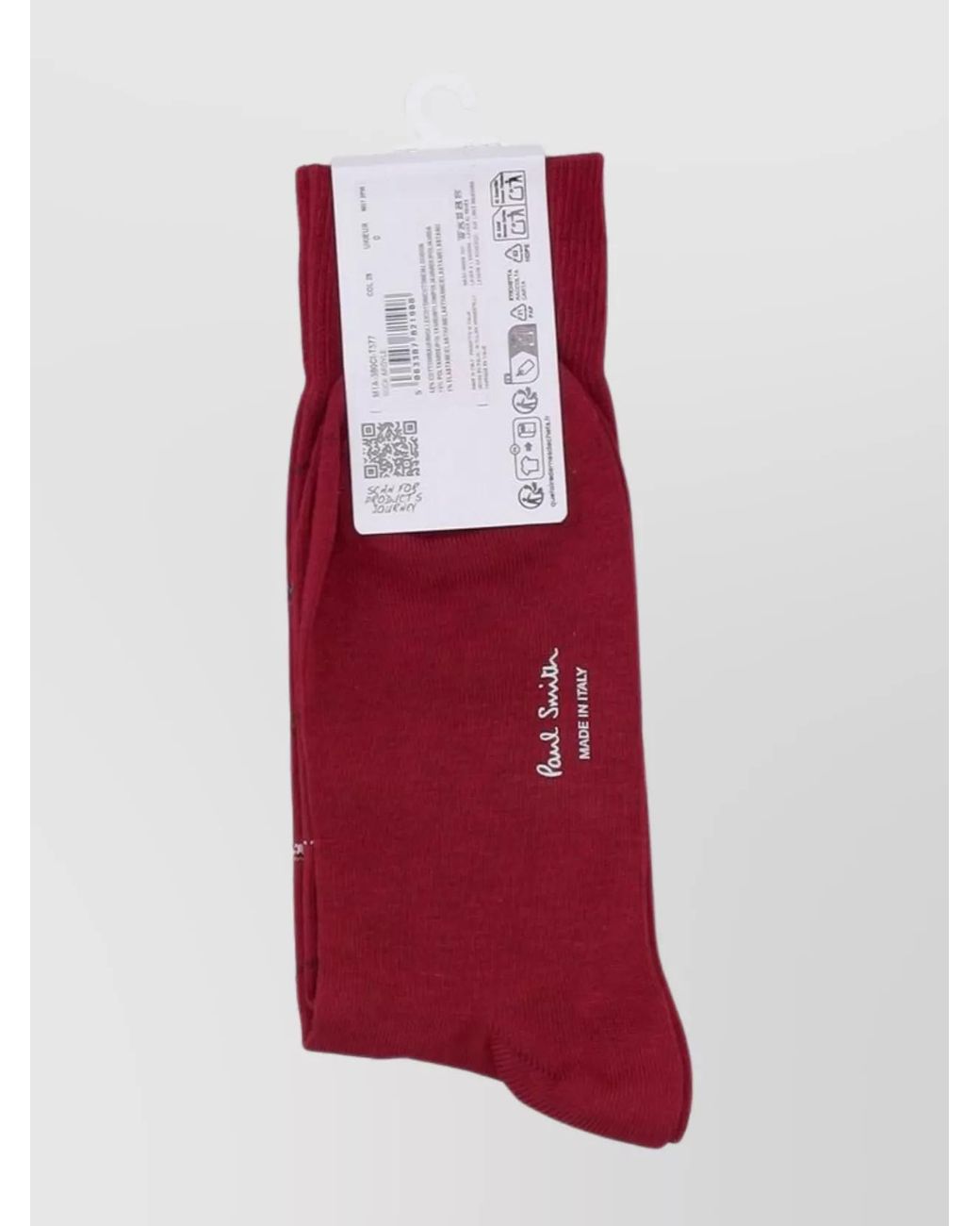 Paul Smith Red Mid-Calf Argyle Patterned Socks for men