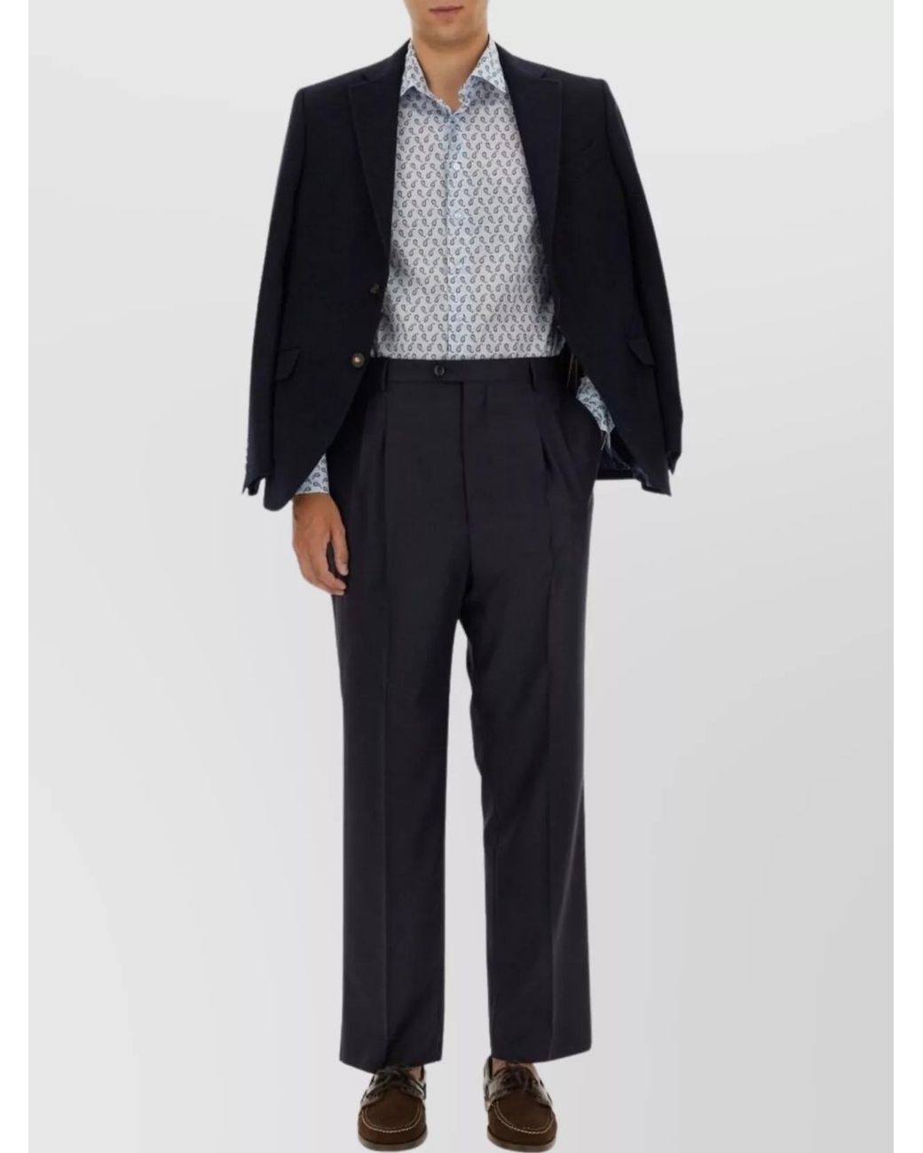 Etro Blue Cashmere Single-Breasted Blazer for men