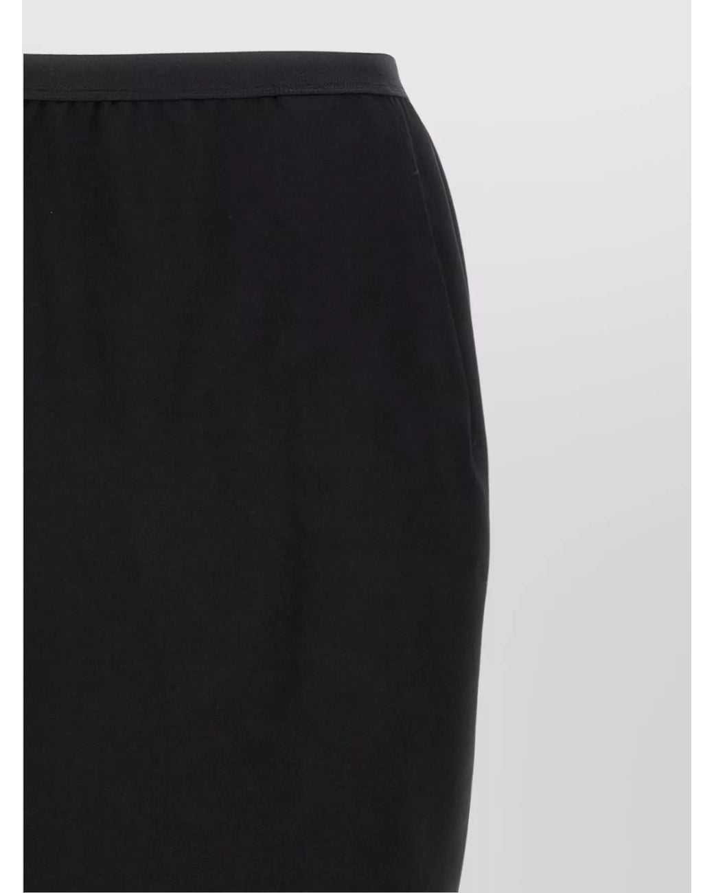 Rick Owens Black Wool Straight Skirt