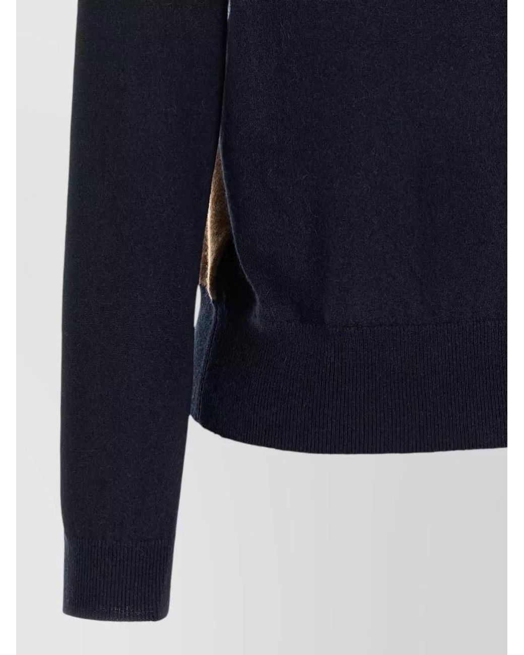 Ballantyne Blue Cashmere Argyle V-Neck Jumper