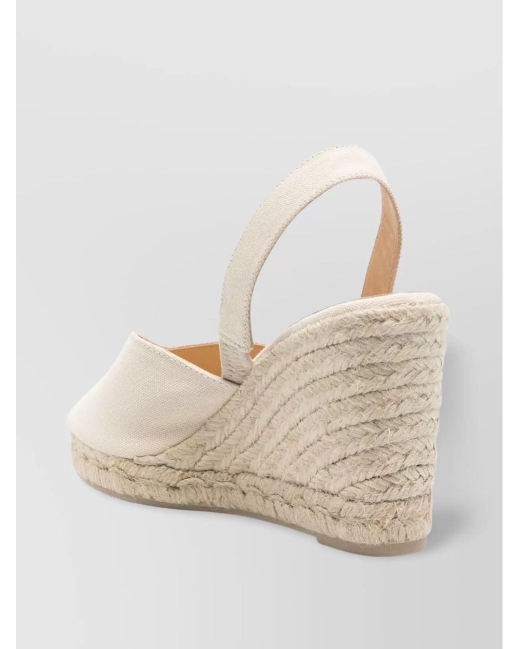 Castaner Natural Peep-Toe Wedge Espadrilles