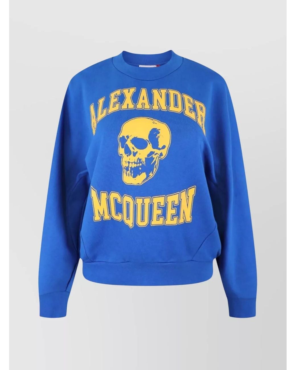 McQueen Blue Cotton Printed Regular-Fit Sweatshirt