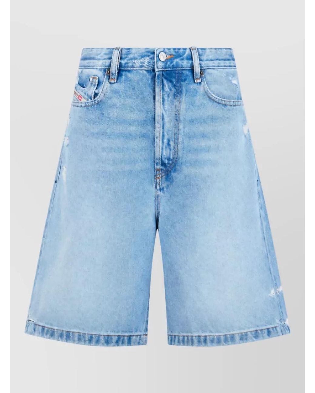 DIESEL Blue Denim Knee-Length Shorts