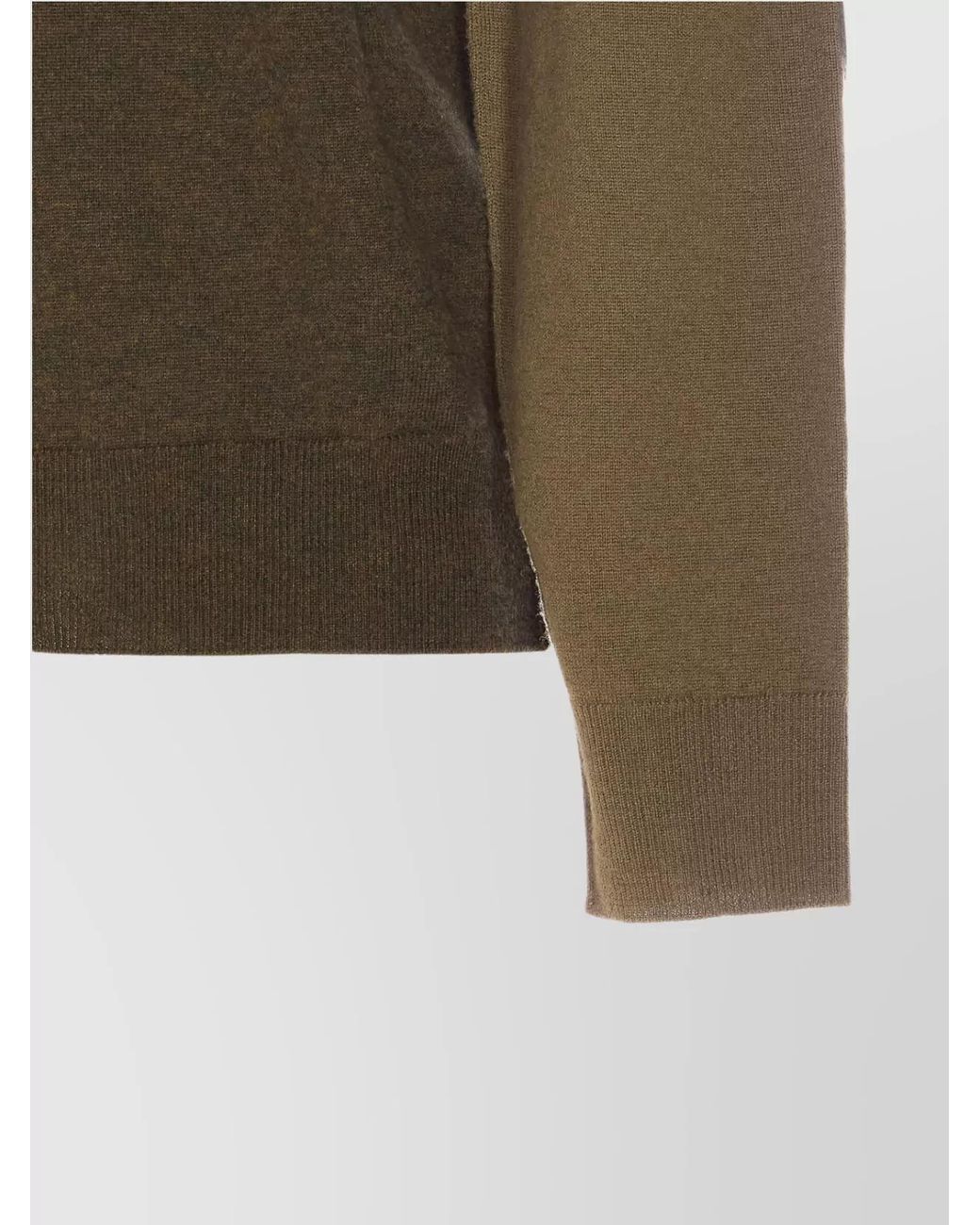 Maison Margiela Green Four Stitches Two Tone Sweater With Patches On Elbow for men