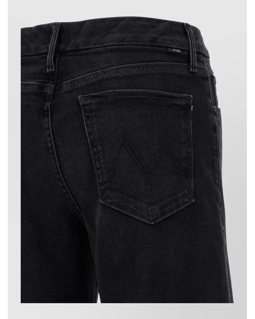 Mother Black Denim High-Rise Wide-Leg Jeans