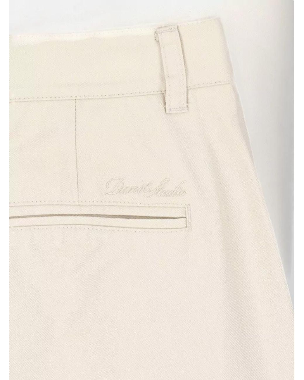 DUNST Natural Straight-Leg Wide-Leg Trousers