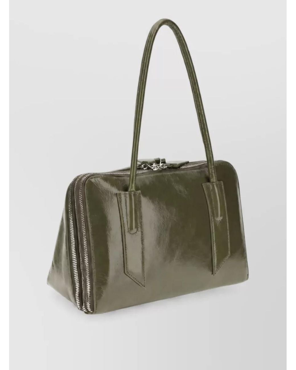 The Attico Green Calf Leather Clutch Bag