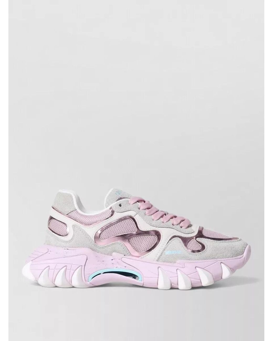 Balmain Pink Leather Low-Top Sneakers