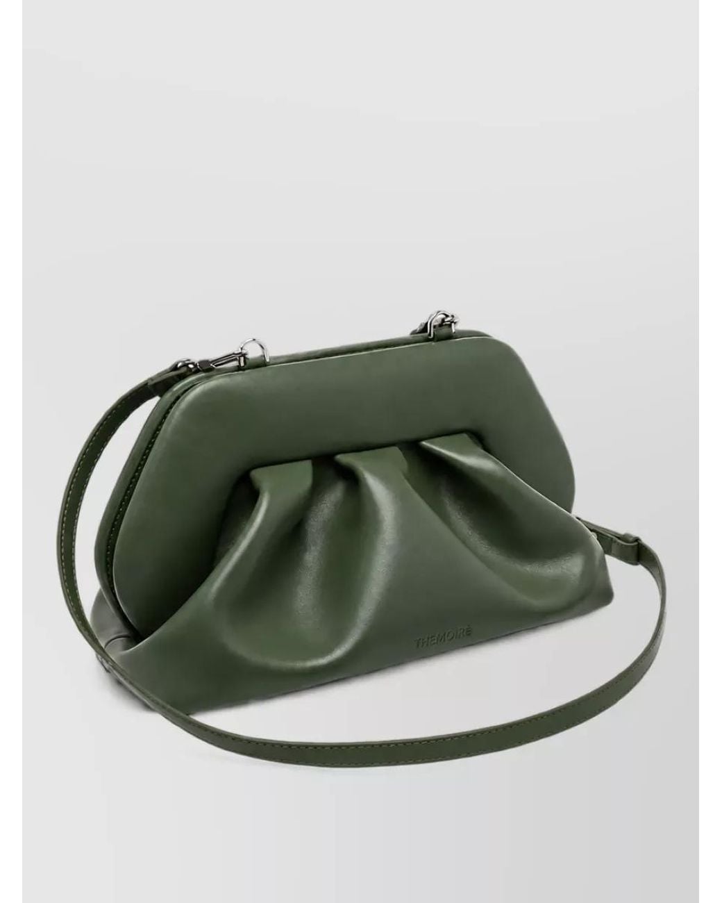 THEMOIRÈ Green Bios Medium Ruched Clutch Bag