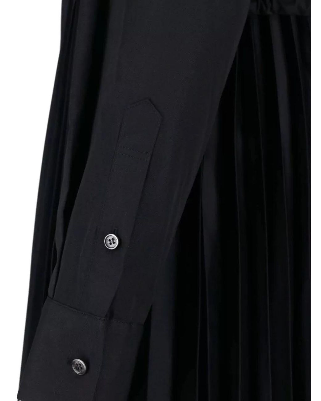 Sacai Black Knee-Length Midi Dress
