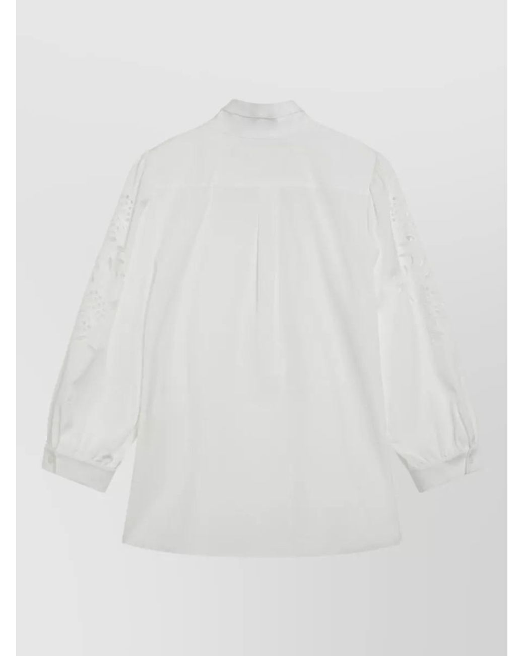 Valentino White Embroidered Cotton Long-Sleeve Shirt