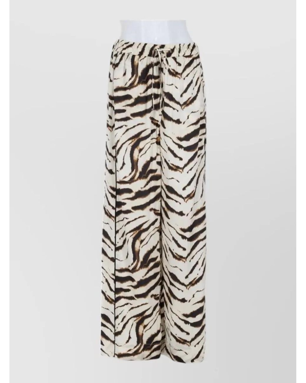 Ganni White Satin Wide-Leg Trousers