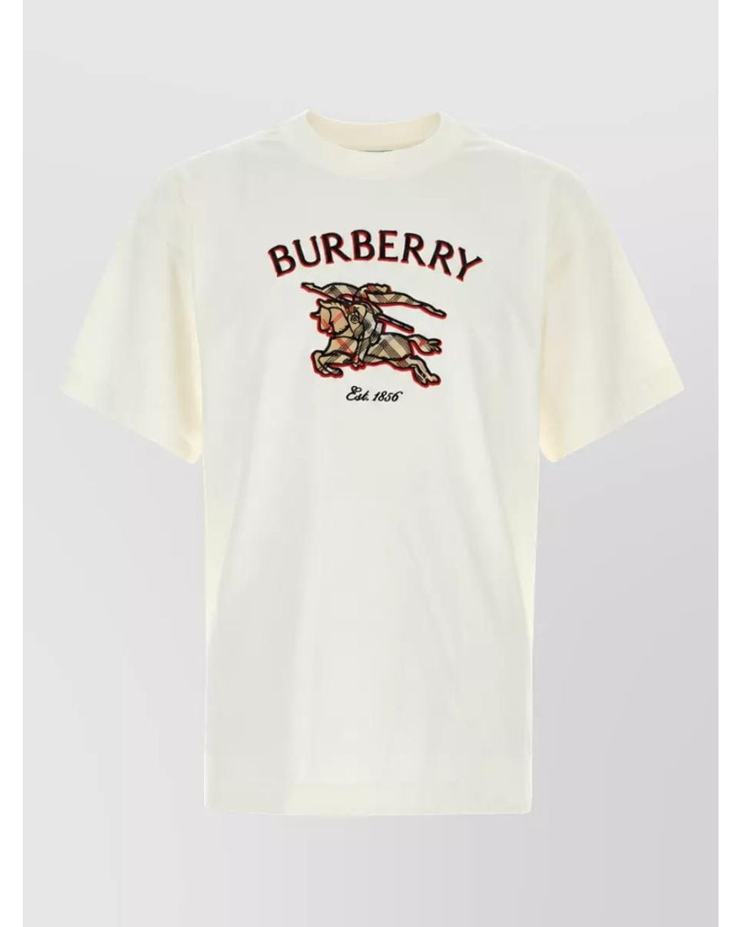 Burberry White Cotton T-Shirt for men
