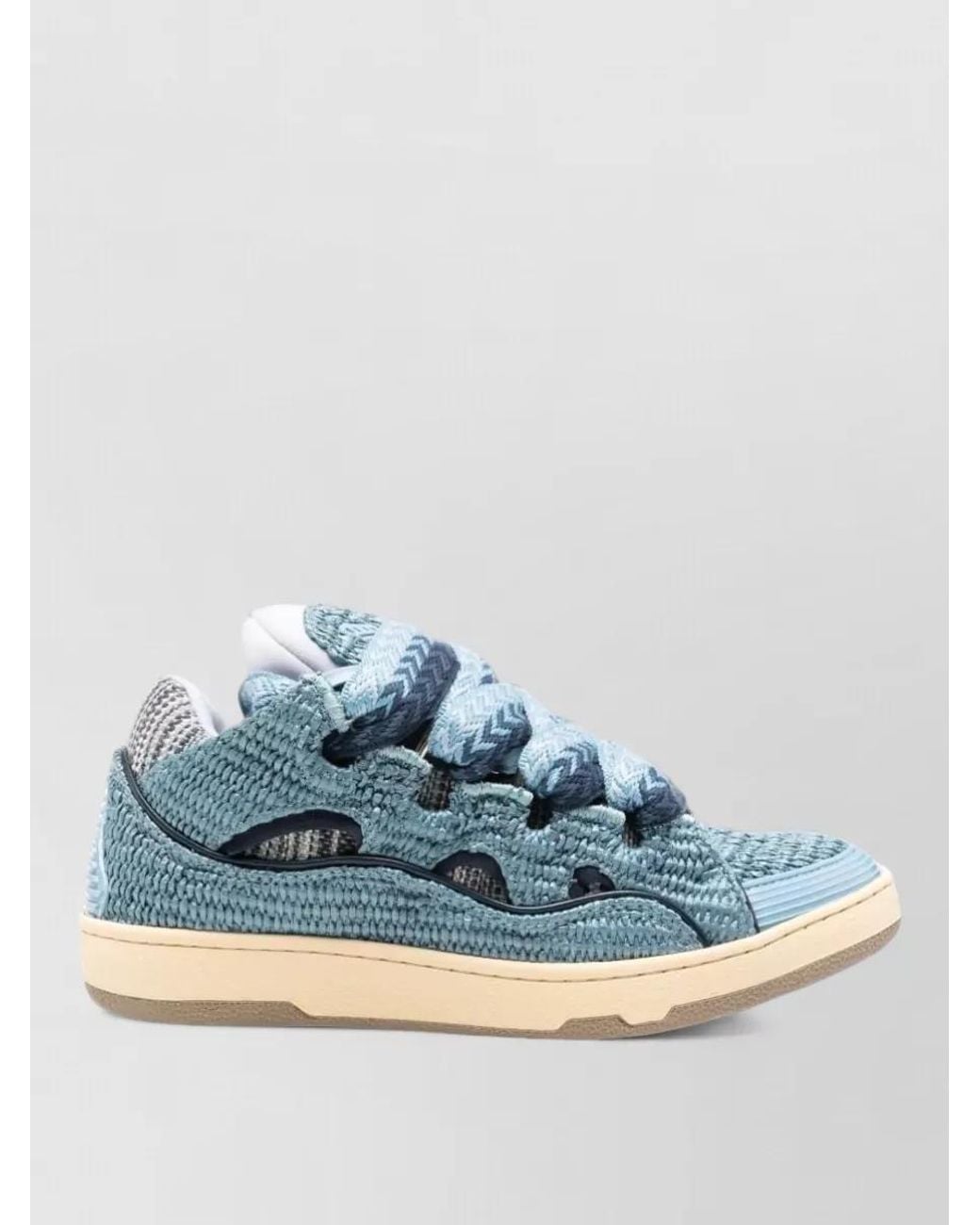 Lanvin Blue Paneled Low-Top Sneakers for men
