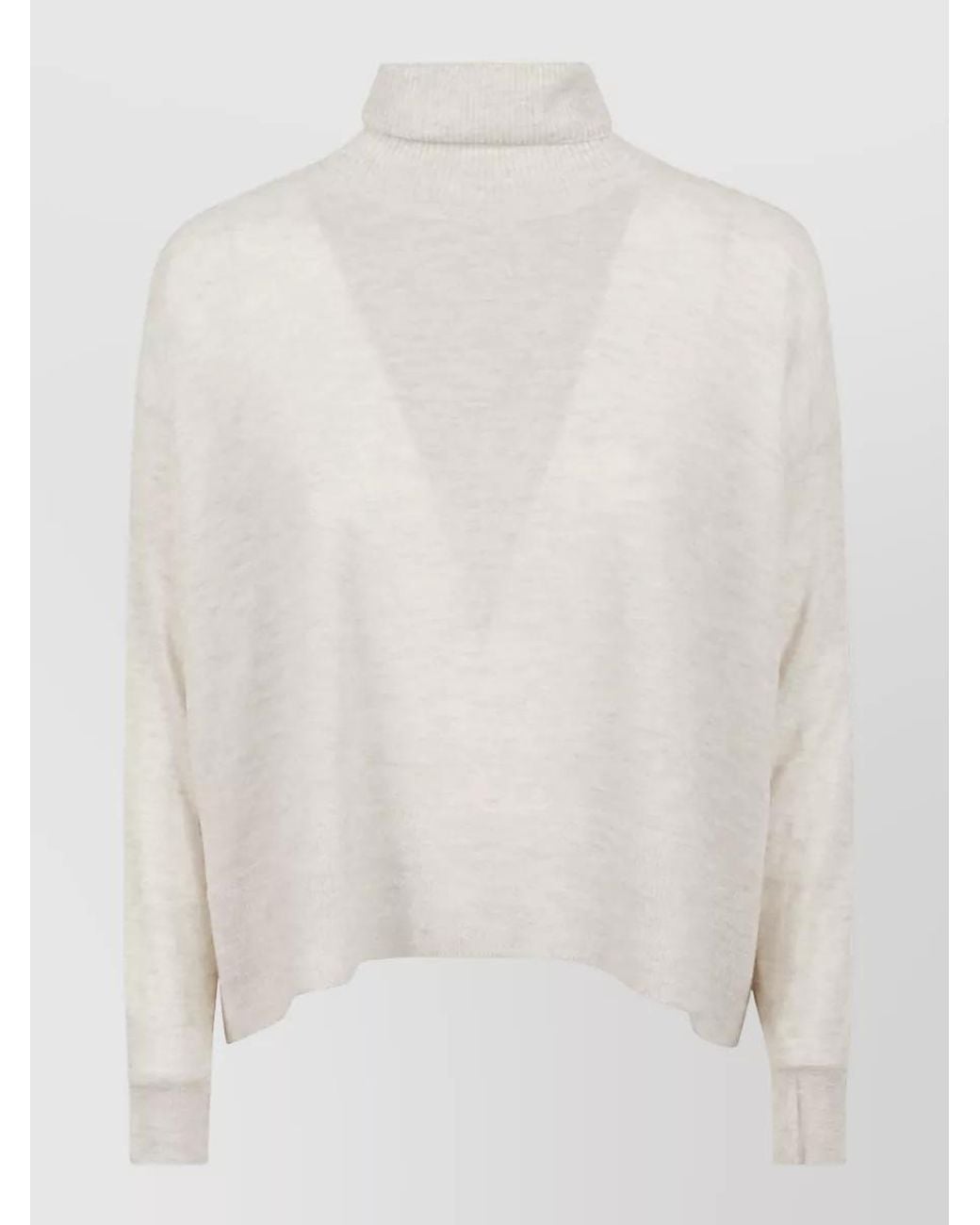 C.t. Plage White Cashmere Turtleneck Long-Sleeve Sweater