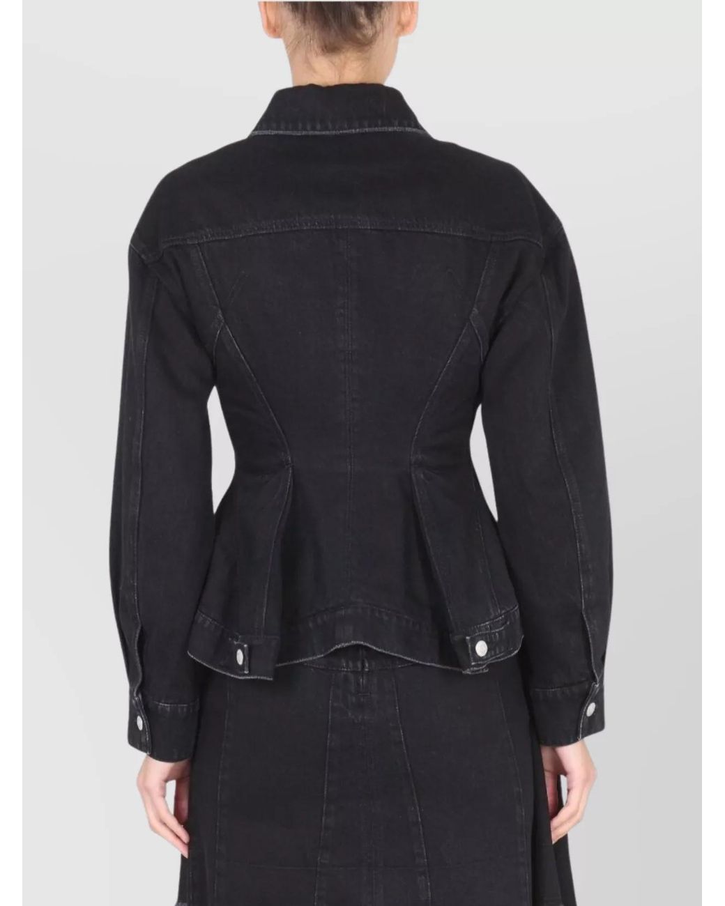 McQueen Black Denim Fitted Jacket