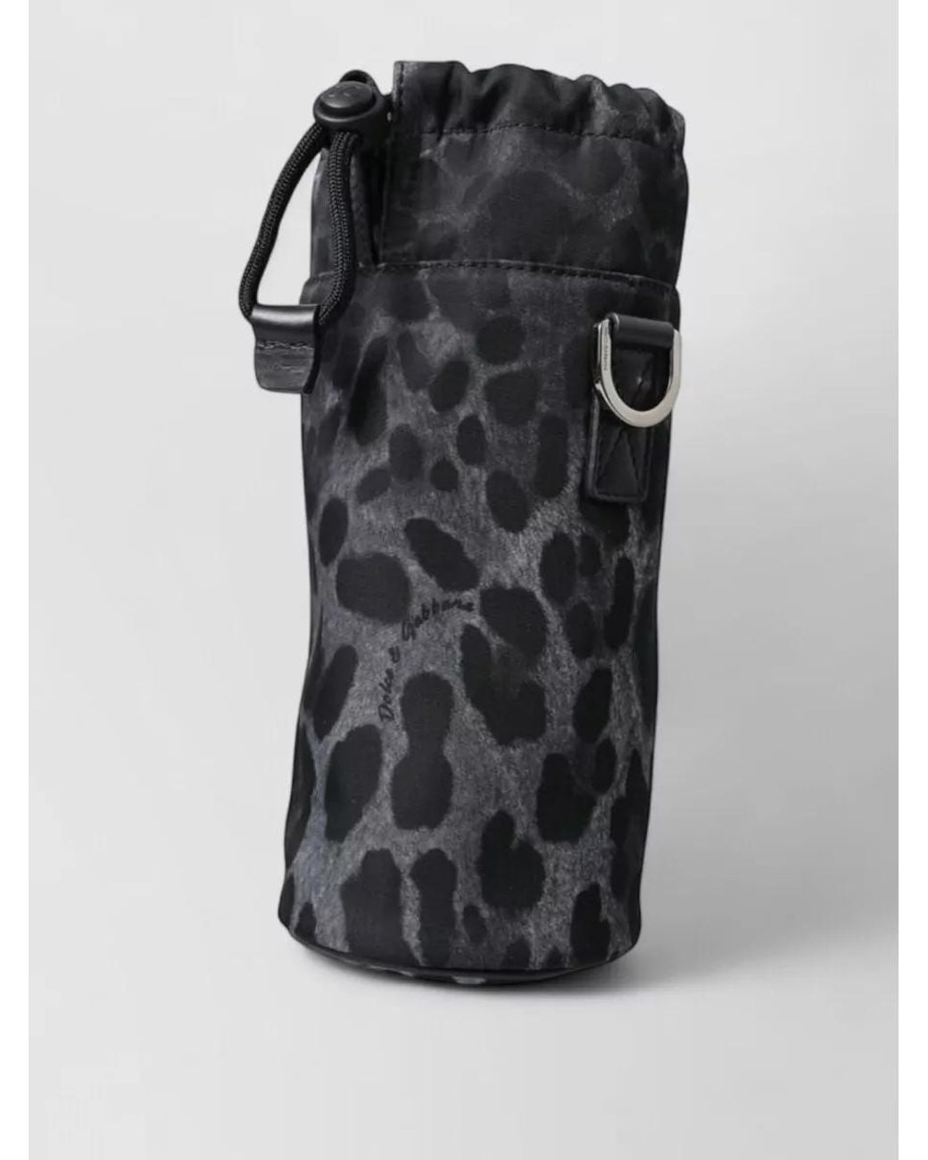 Dolce & Gabbana Black Leopard Bottle Cage Bag for men