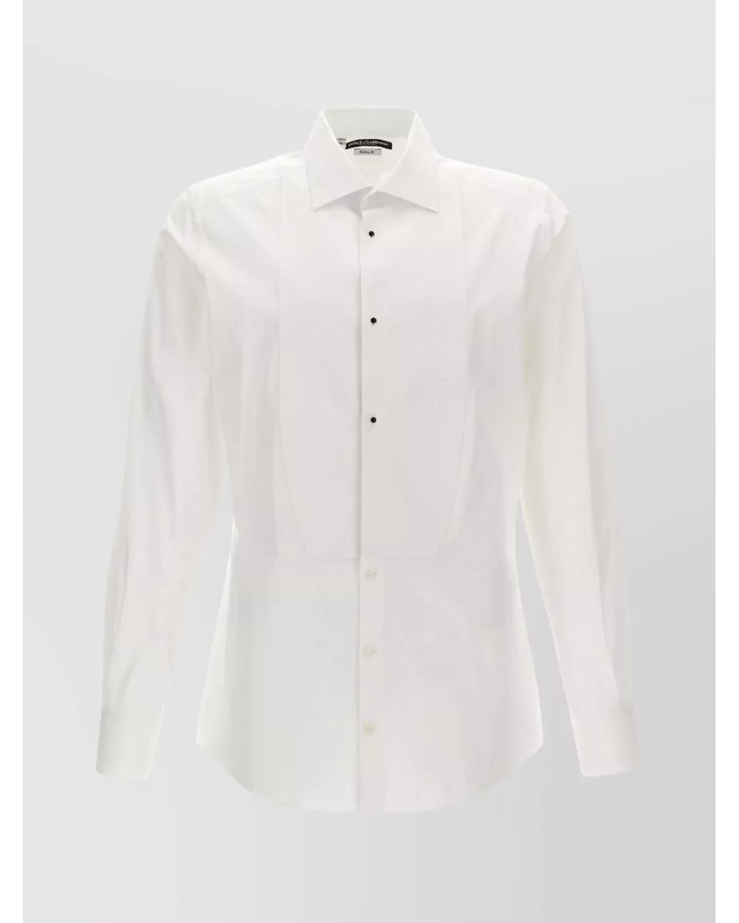 Dolce & Gabbana White Cotton Tuxedo Shirt for men