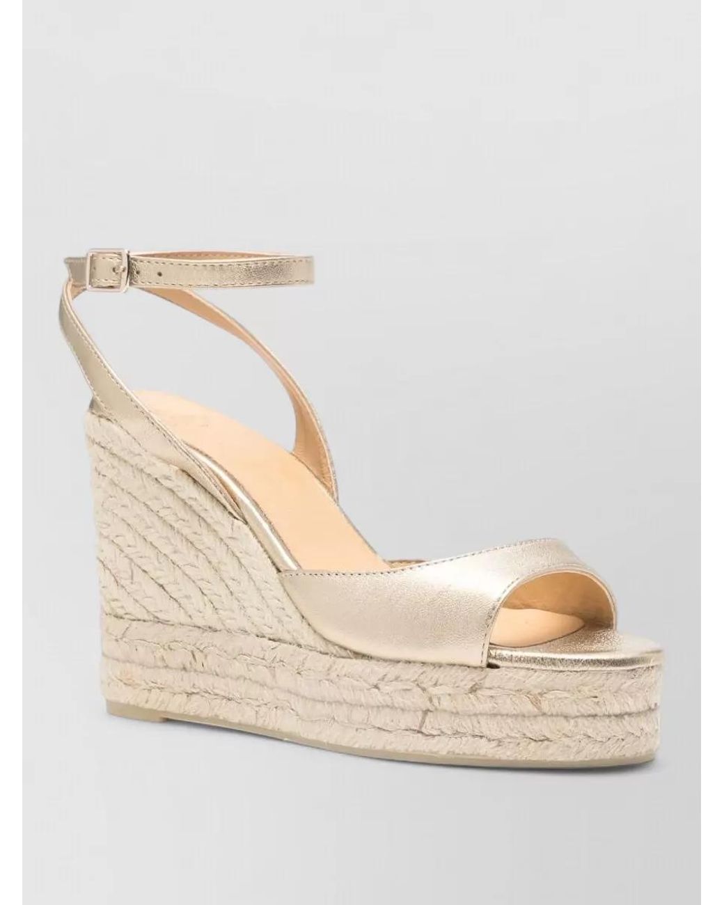 Castaner Natural Leather Wedge Espadrilles