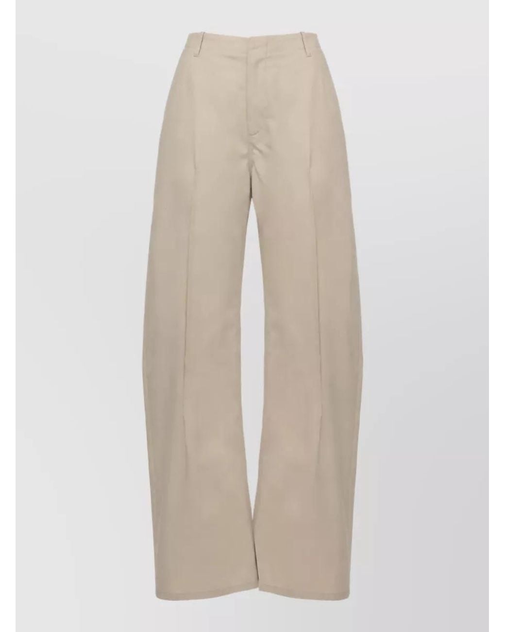 MM6 by Maison Margiela Natural Cotton Wide-Leg Trousers