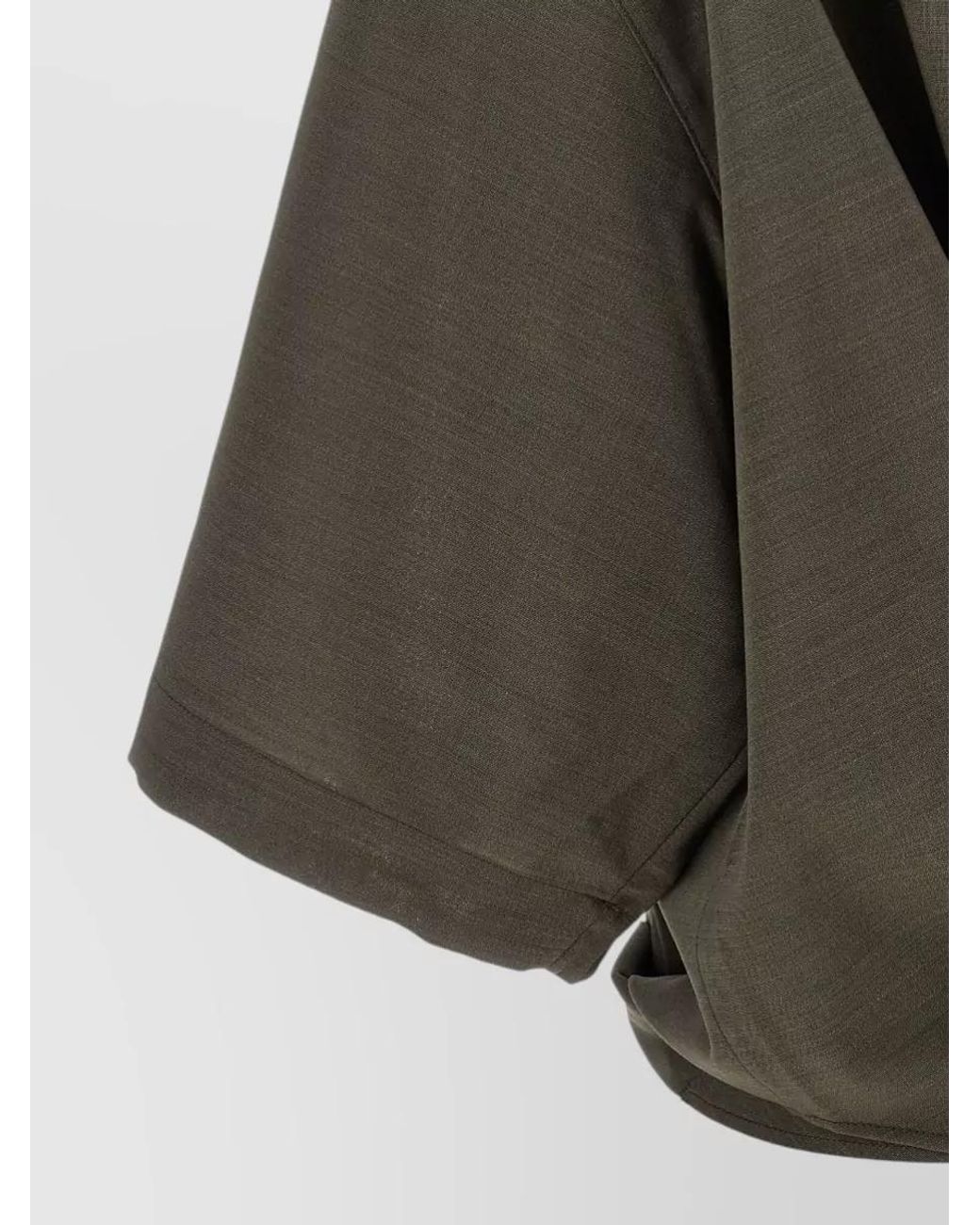 Jacquemus Gray Virgin Wool High Neck Asymmetric Blouse
