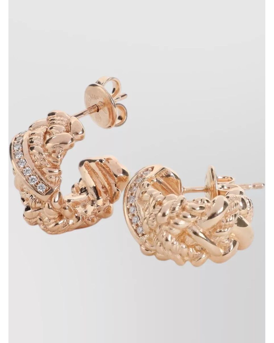 Bottega Veneta Natural Crystal-Embellished Hoop Earrings