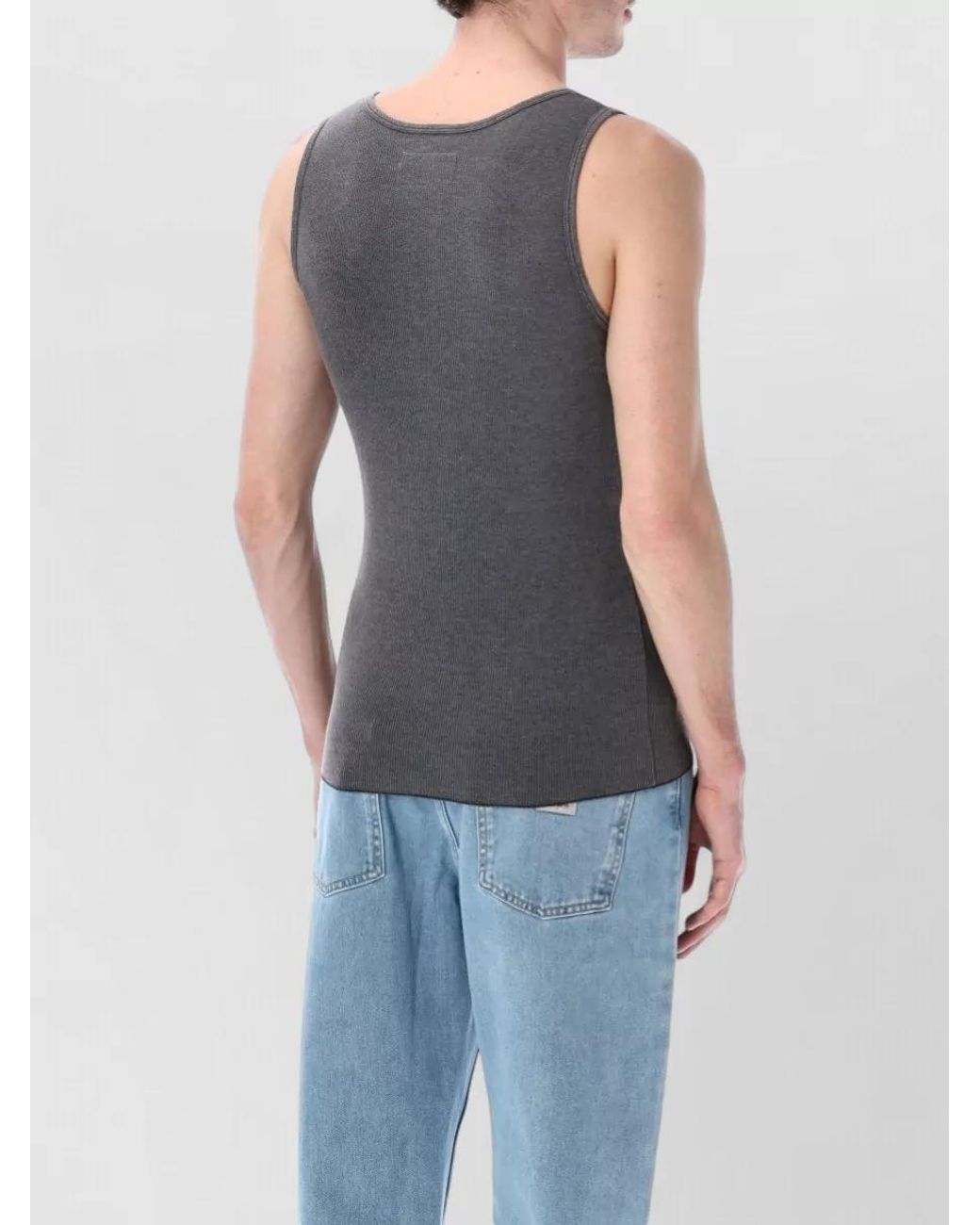 ERL Blue Ribbed Tank Top for men