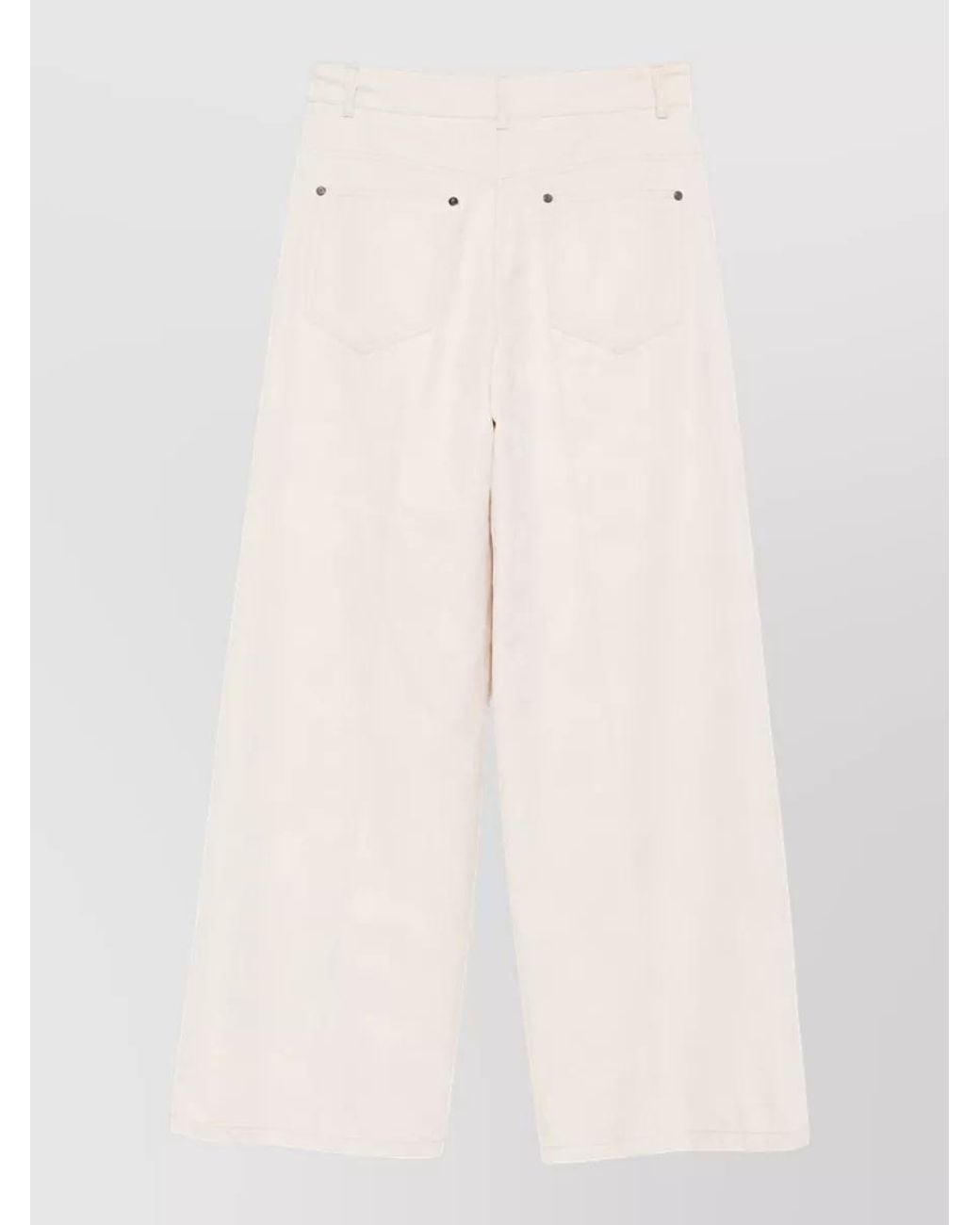 Forte_forte White Denim Wide Leg Jeans