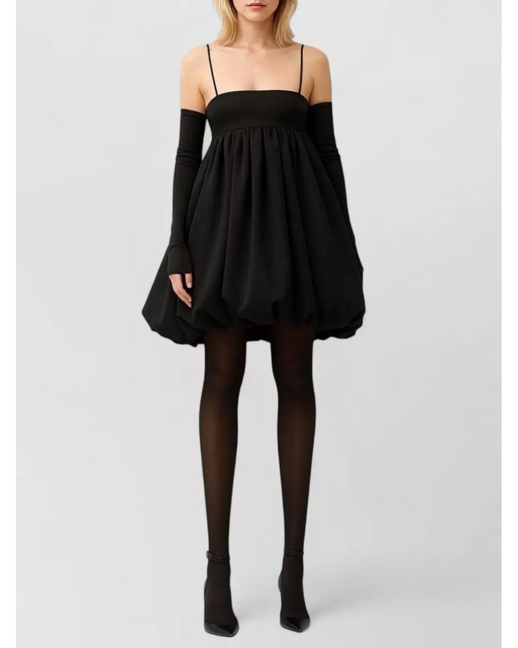 ROTATE BIRGER CHRISTENSEN Black Bubble Mini Dress