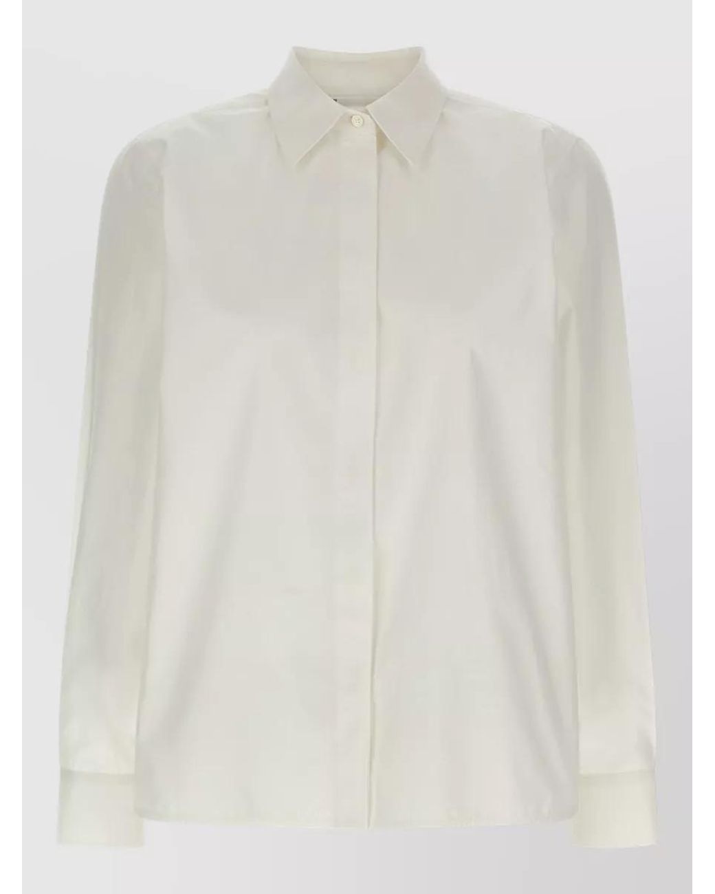 Max Mara White Cotton Long-Sleeve Shirt