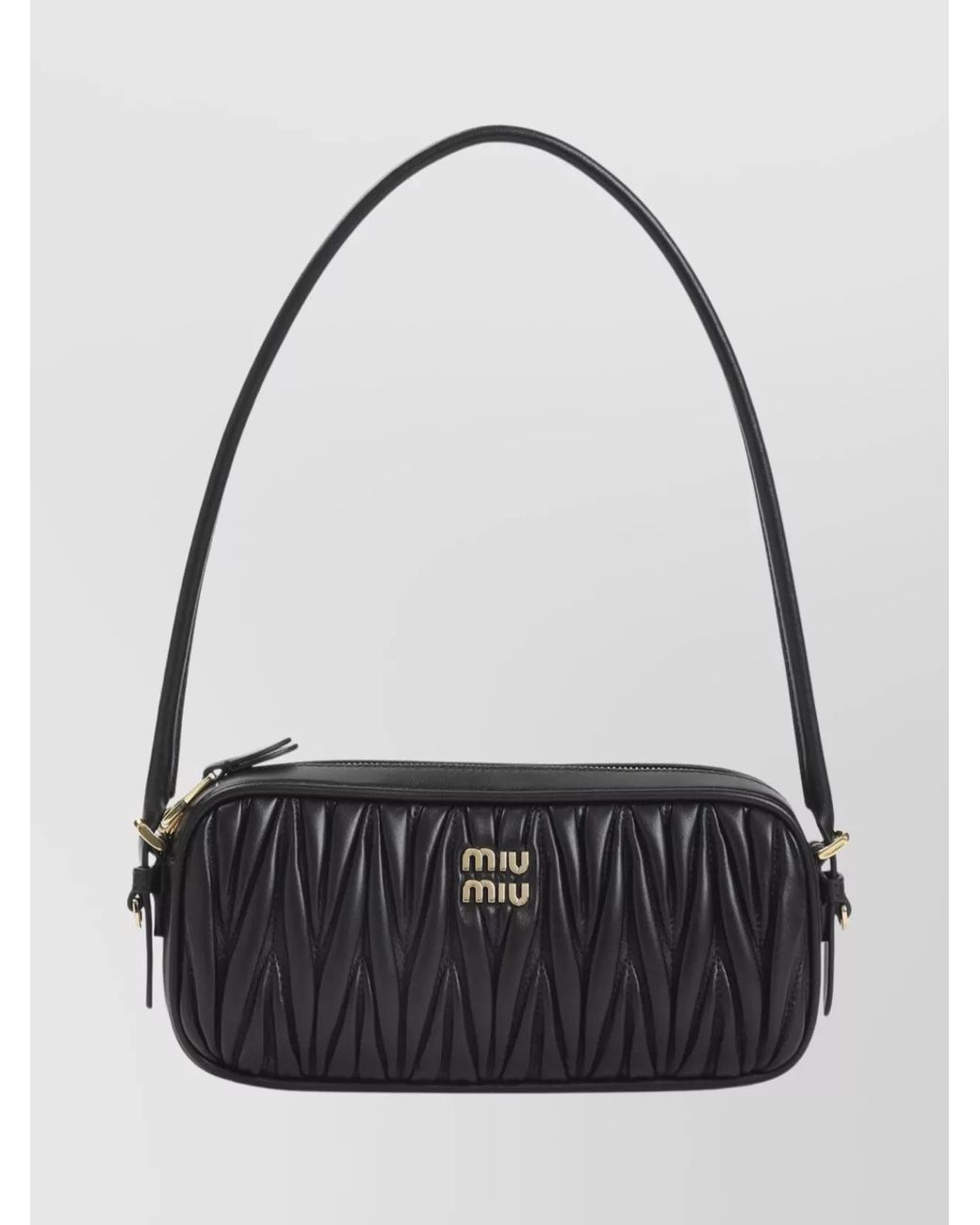 Miu Miu Black Matelassé Leather Shoulder Bag