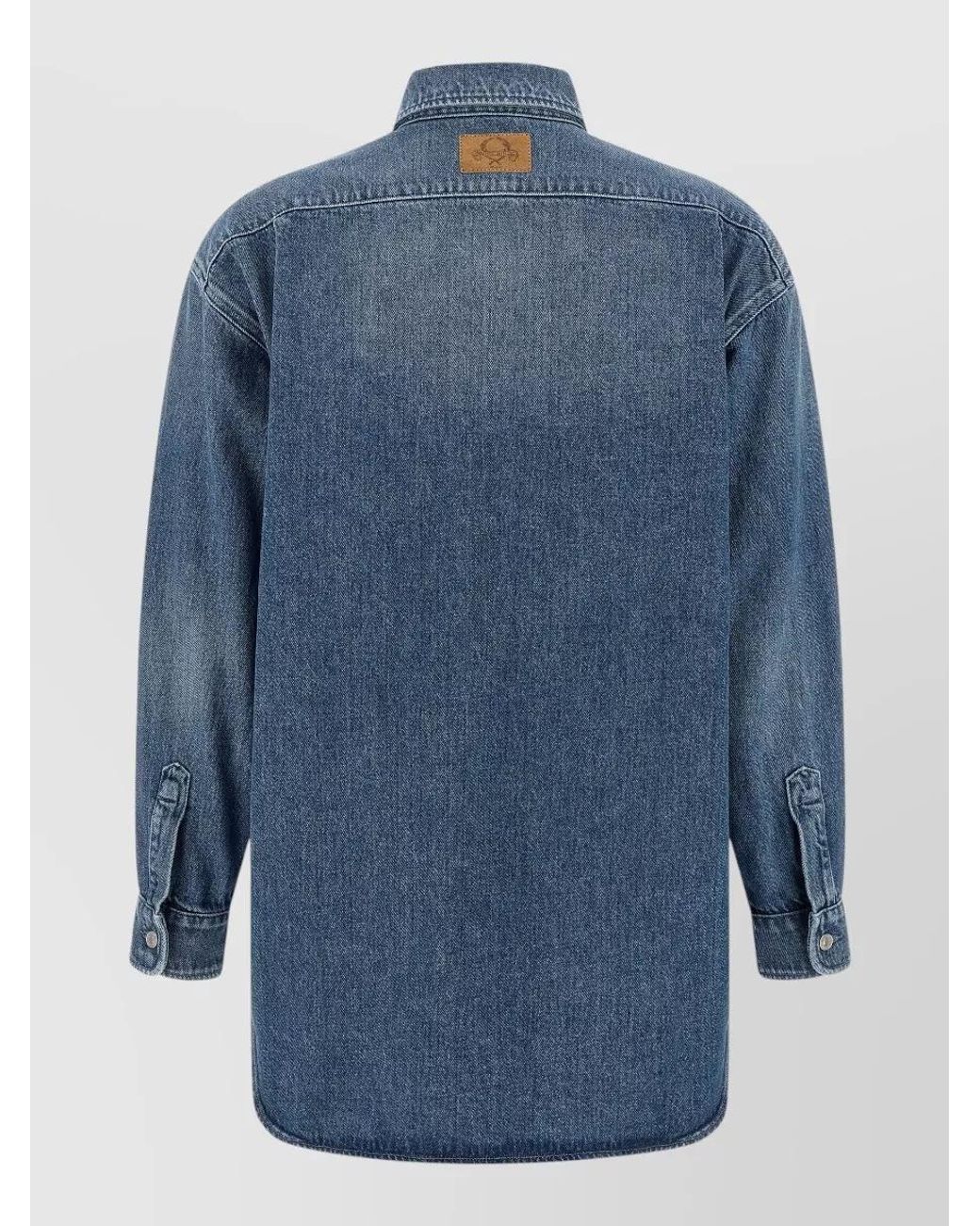 Moschino Blue Cotton Long-Sleeve Shirt