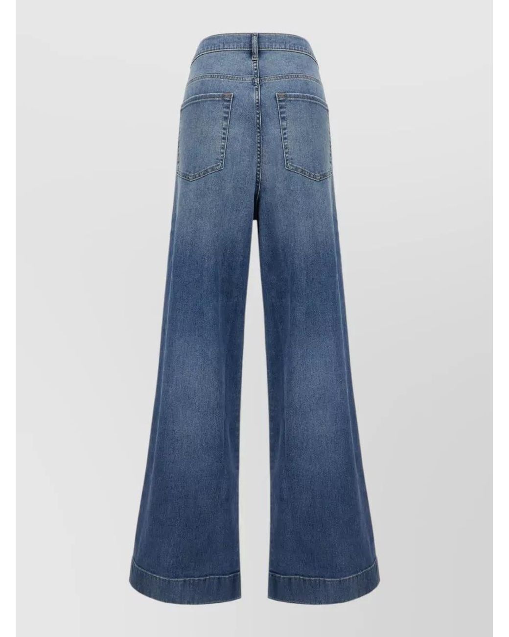 7 For All Mankind Blue Denim Wide-Leg Trousers