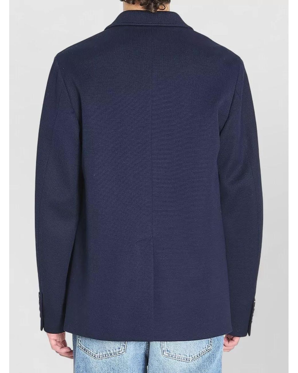 Gucci Blue Cotton Regular-Fit Blazer for men