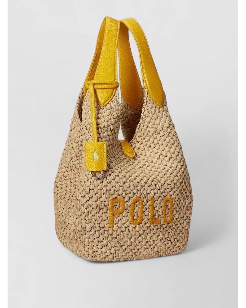 Polo Ralph Lauren Metallic Raffia Tote Bag