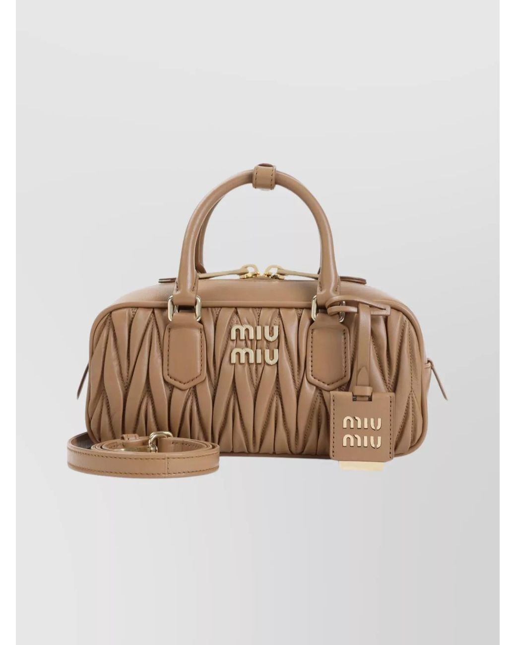 Miu Miu Natural Arcadie Lamb Leather Shoulder Bag