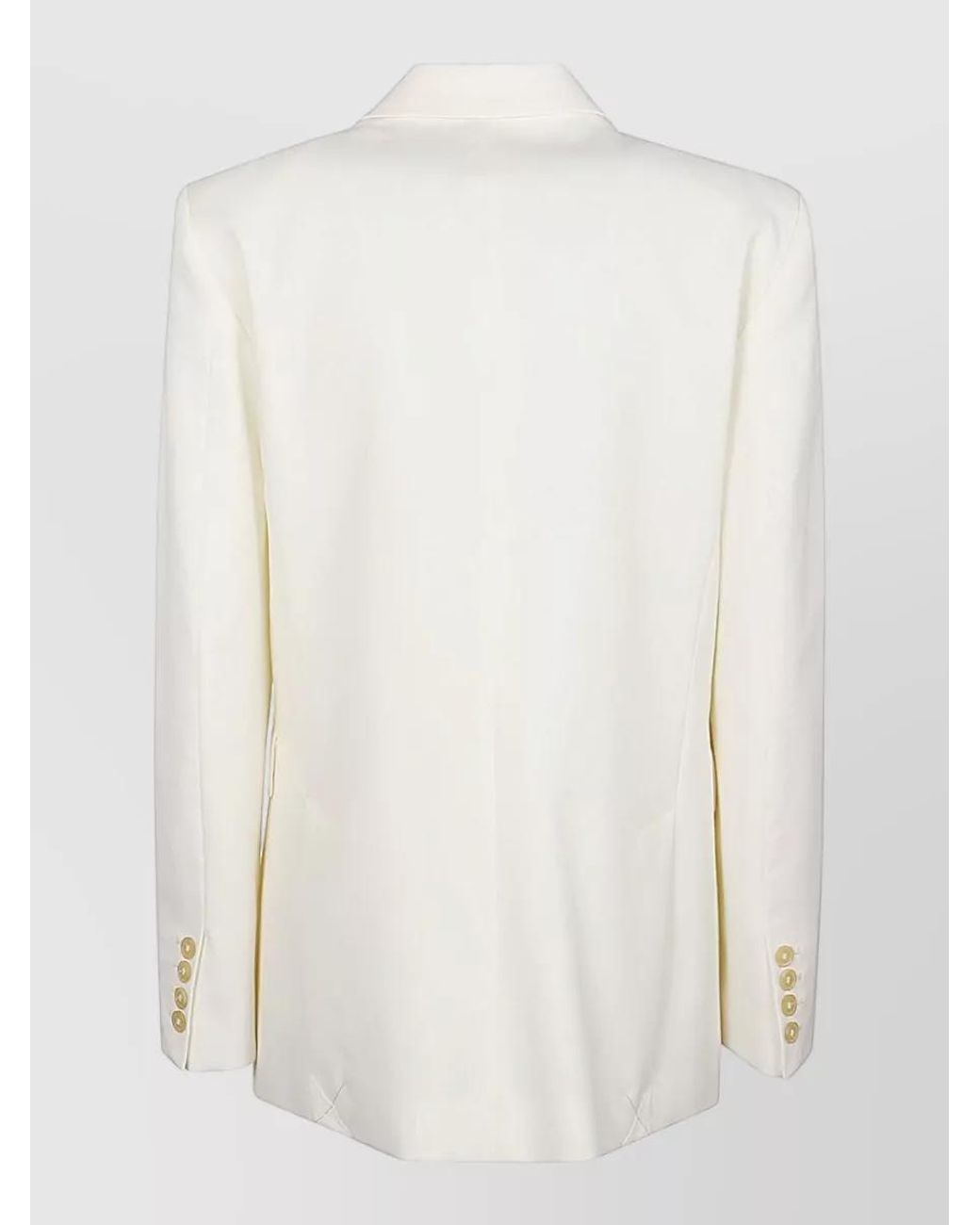 Erika Cavallini Semi Couture Natural Wool Double-Breasted Blazer