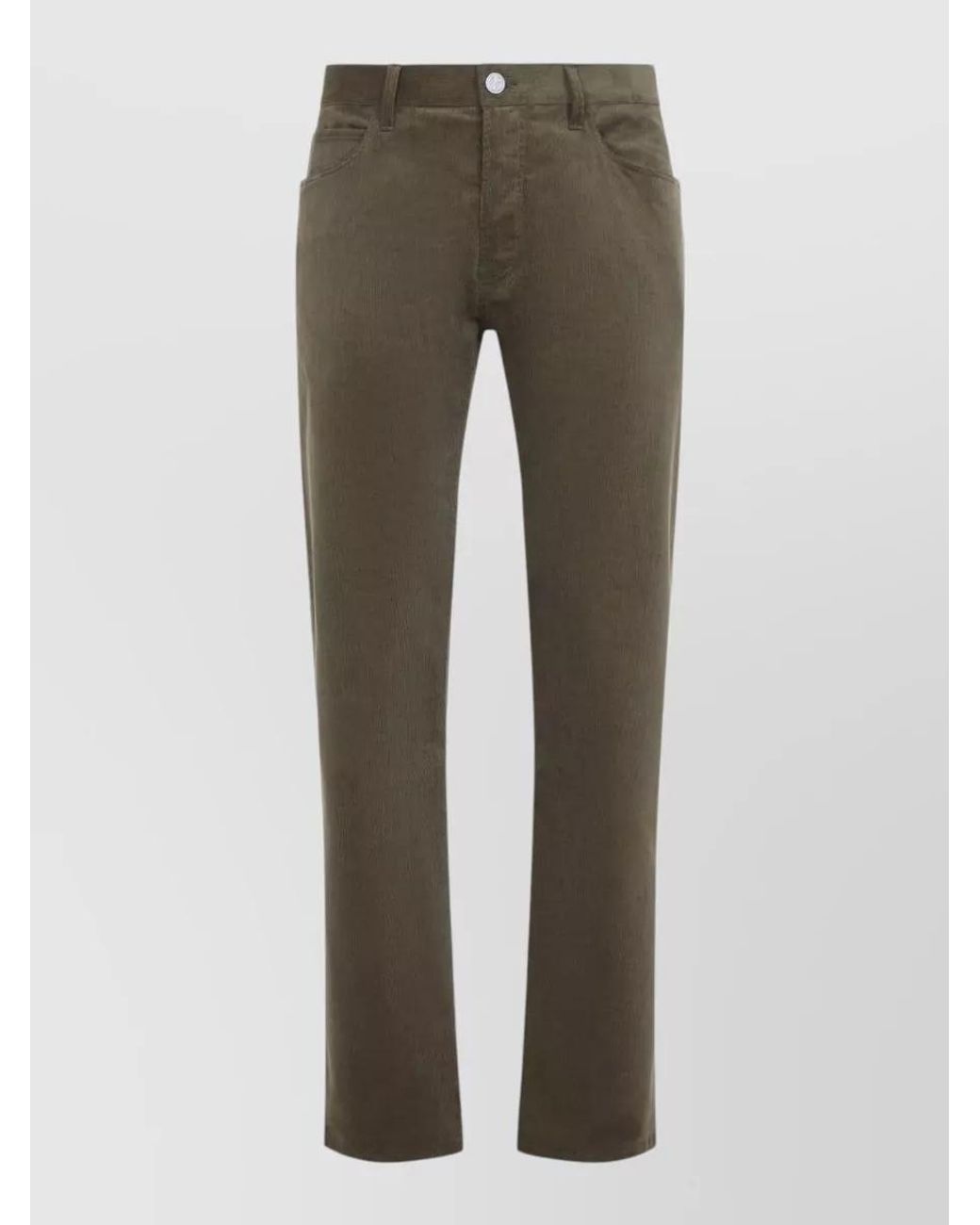 Giorgio Armani Gray Corduroy Straight-Leg Pants for men
