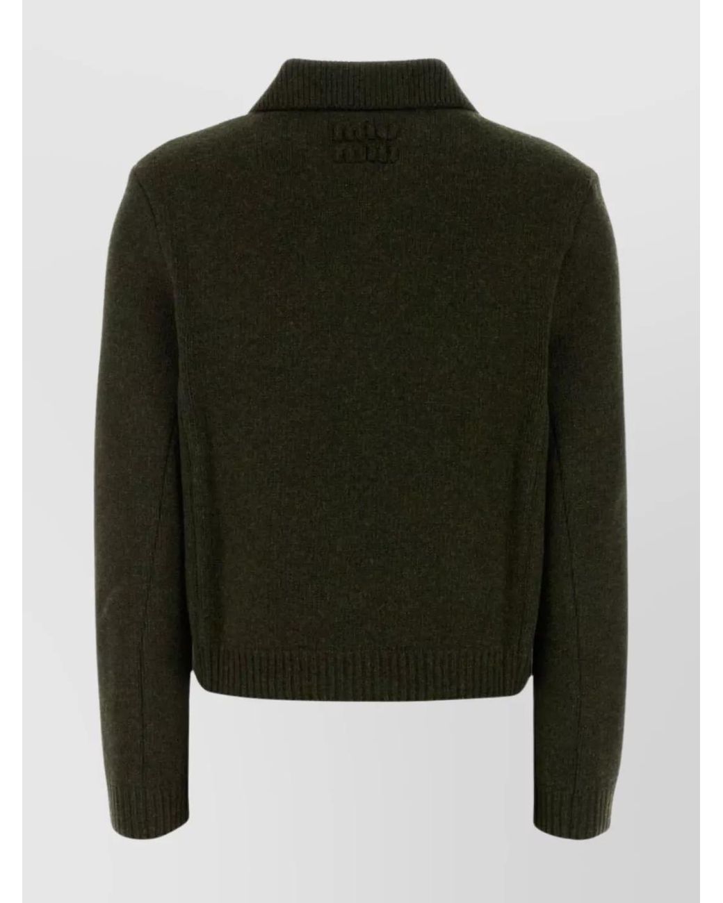 Miu Miu Green Wool Cardigan