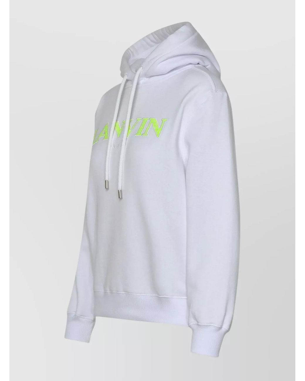 Lanvin Blue Cotton Logo-Embroidered Classic Fit Hoodie