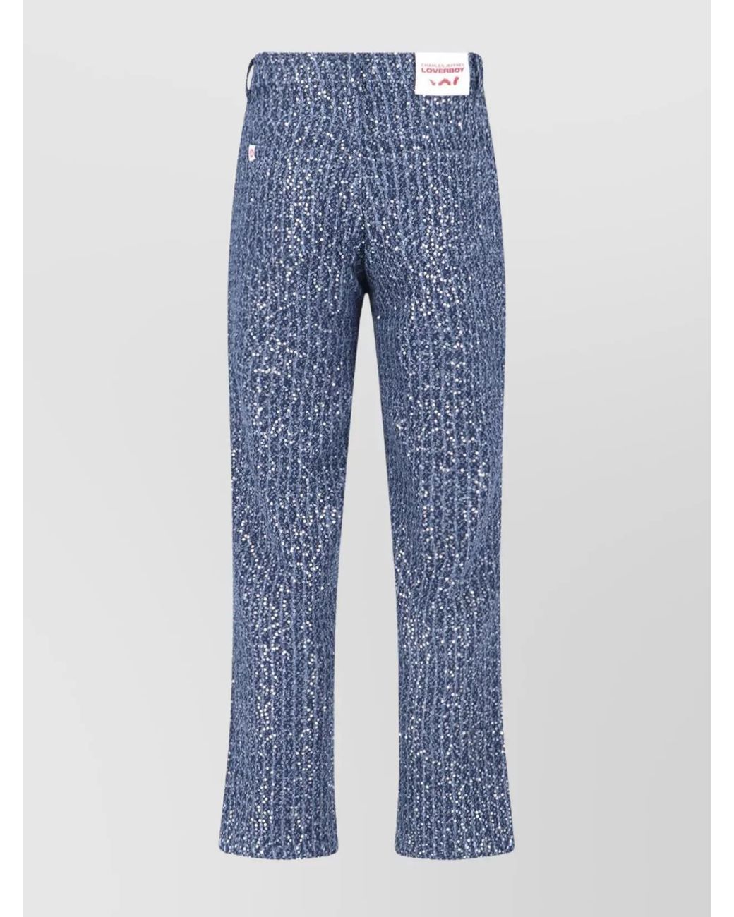 Charles Jeffrey Blue Cotton Straight-Leg Trousers for men