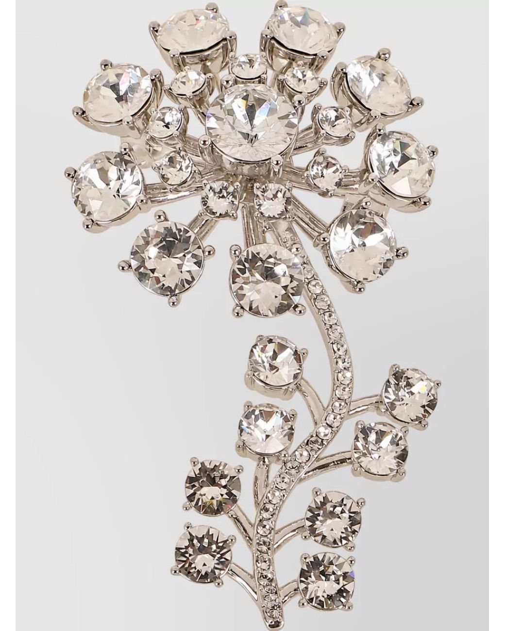 Self-Portrait White Crystal Flower Brooch