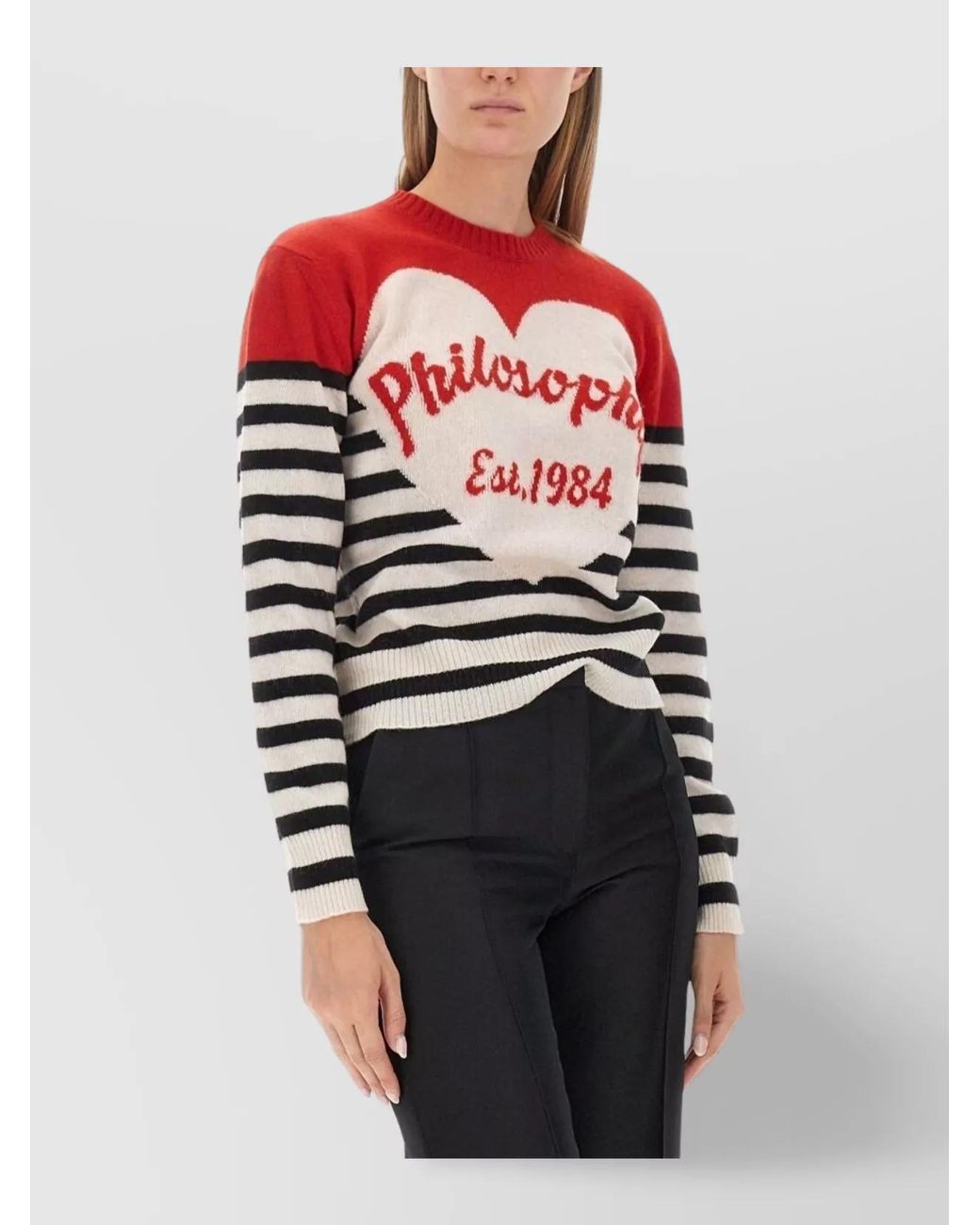Philosophy Blue Cashmere Wool Logo-Print Jumper