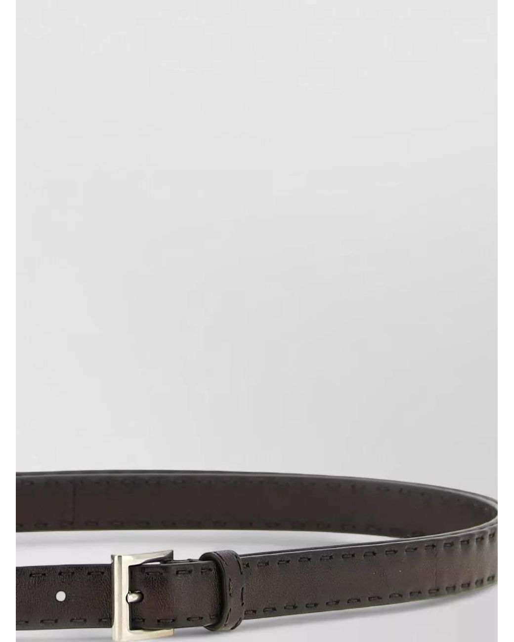 Prada White Leather Slim Belt