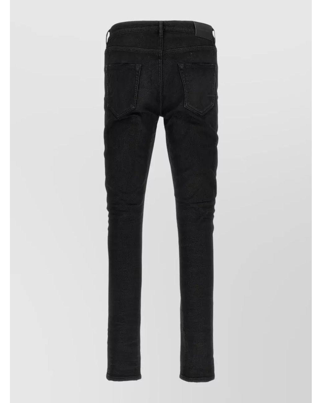 Purple Black Denim Low-Rise Tapered Jeans for men