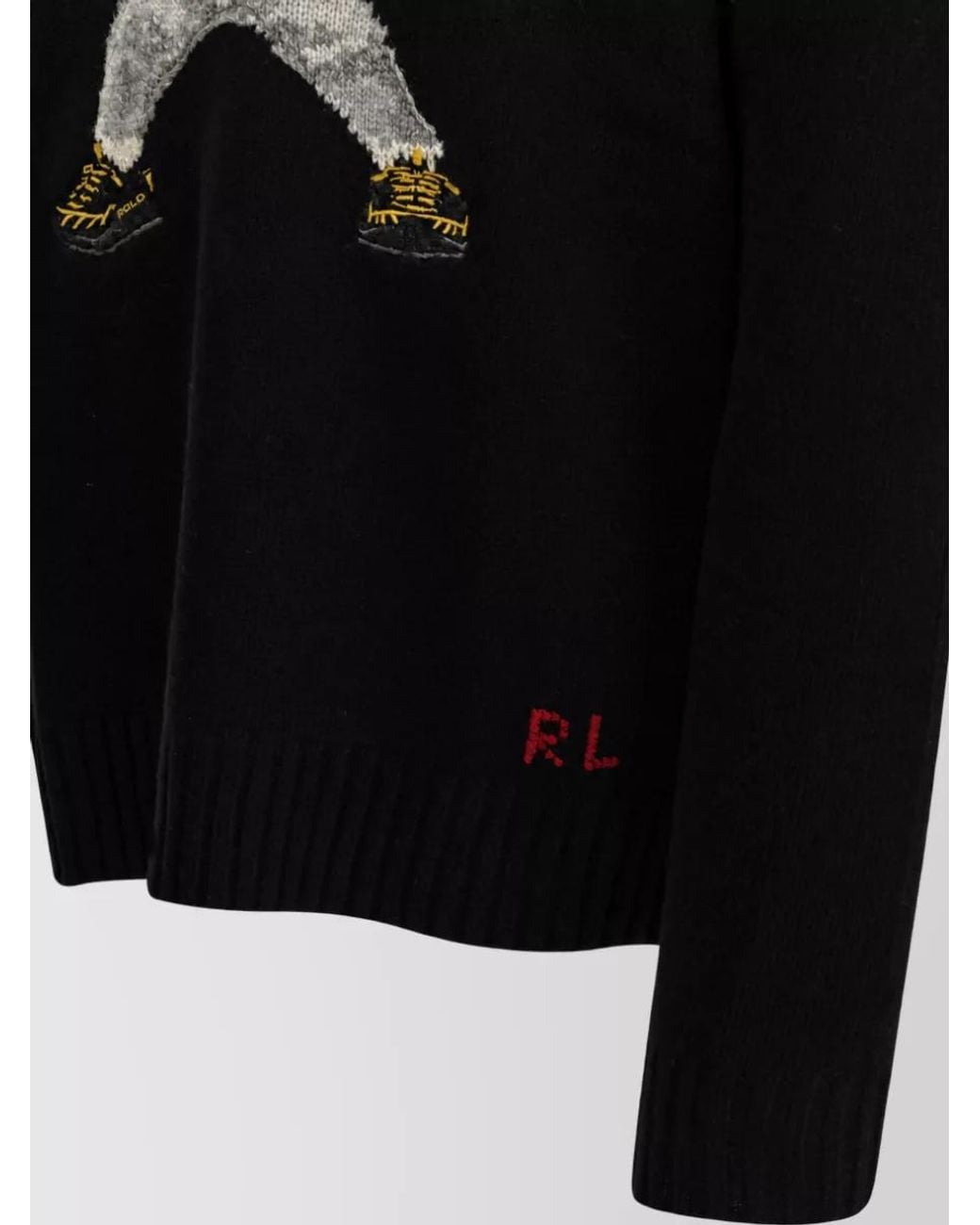 Polo Ralph Lauren Black Wool Crew-Neck Sweater for men